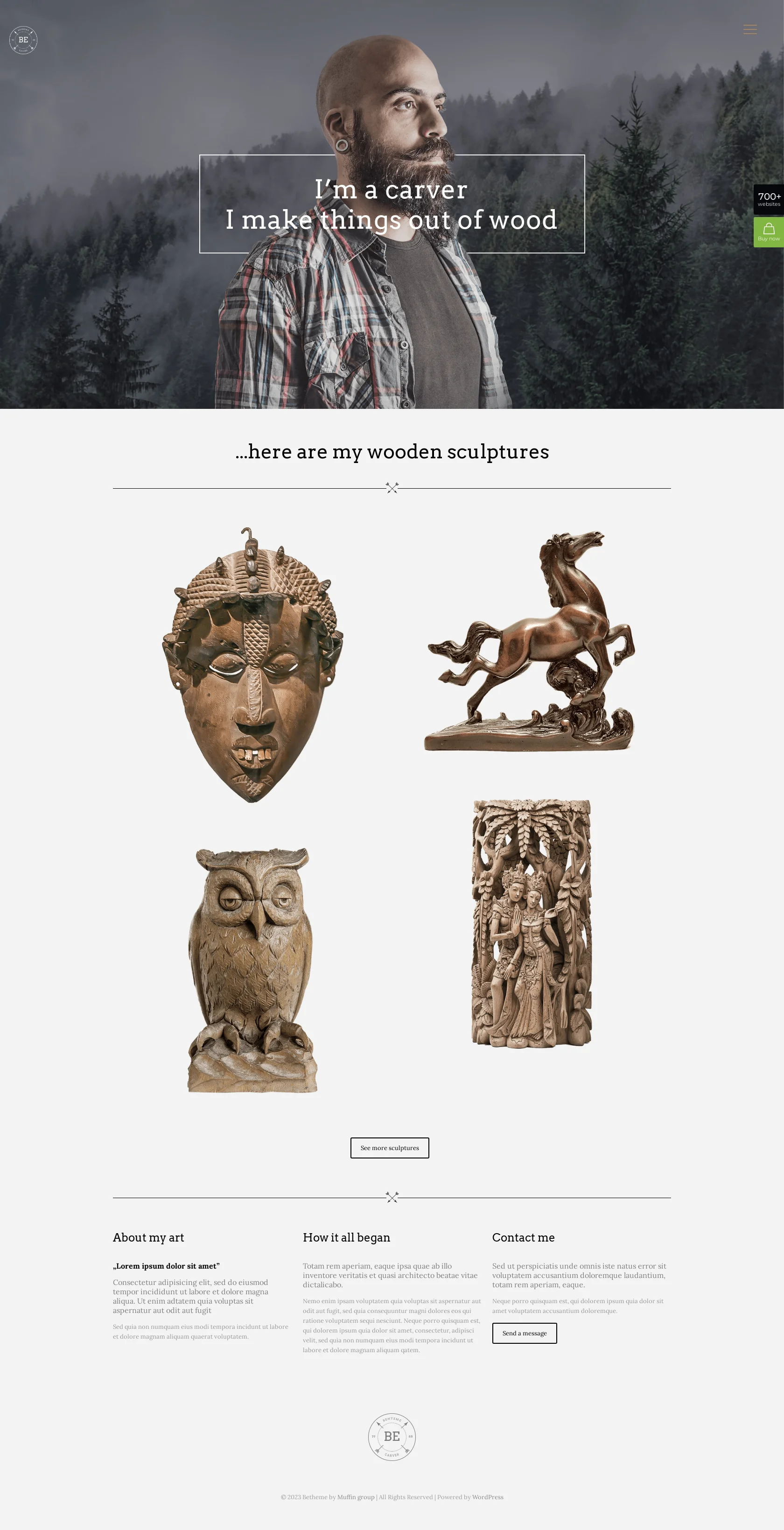 Mẫu giao diện website Thợ chạm khắc (Carver)